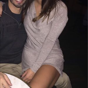 Shimmery long sleeve sweater/dress